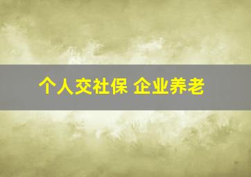 个人交社保 企业养老